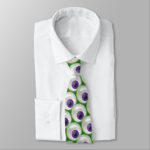 Zombie Monster Glowing Floating Eyeball Halloween Tie