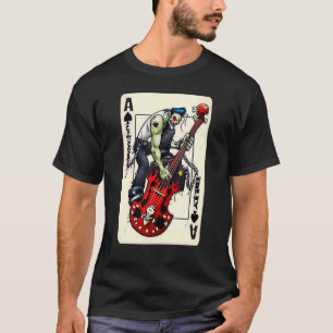 Zombie Monster Playing Guitar Cool Rock and Roll G T-Shirt