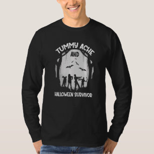 Zombie Moon Bats My Stomach Hurts Tummy Halloween T-Shirt