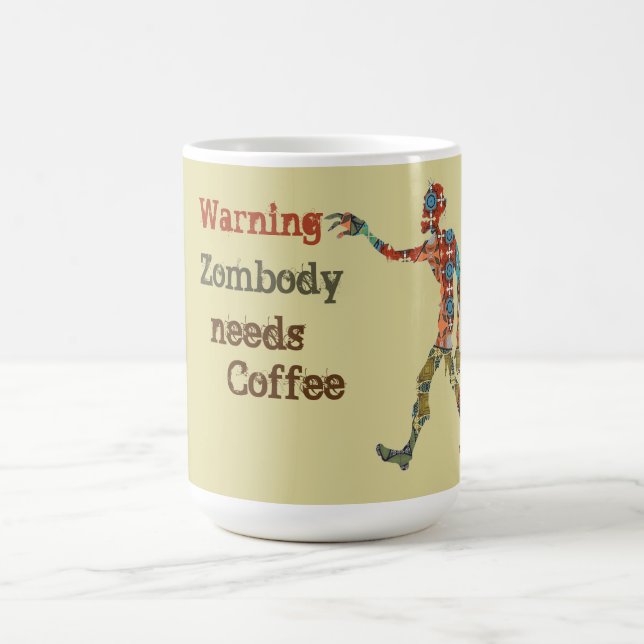 Zombie Needs Coffee Magic Mug (Center)