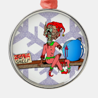 Zombie on a Shelf Metal Ornament