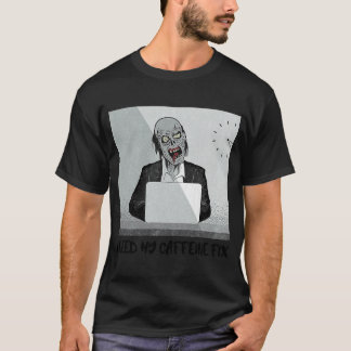 ZOMBIE ON ZOOM CLASS SLEEPY NEEDS COFFEE CAFFEINE  T-Shirt