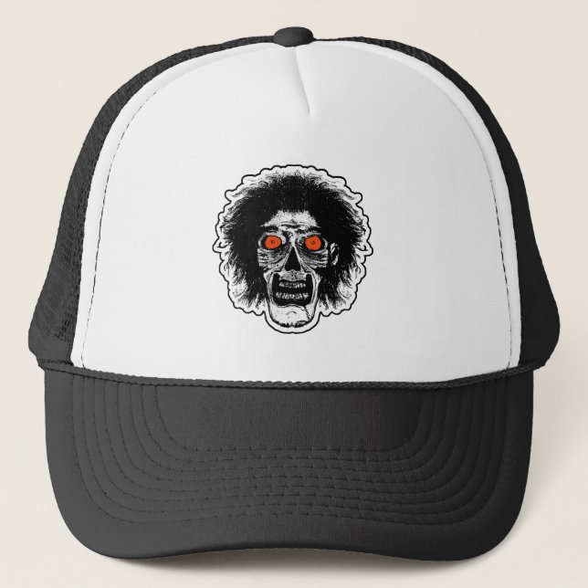 ZOMBIE Orange Eyes B Trucker Hat (Front)