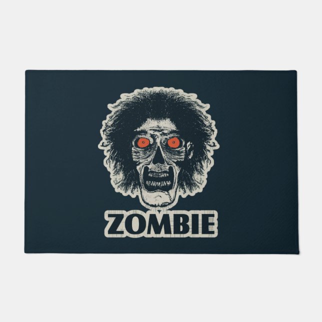 ZOMBIE Orange Eyes Doormat (Front)