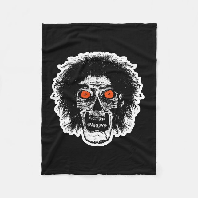 ZOMBIE Orange Eyes Fleece Blanket (Front)