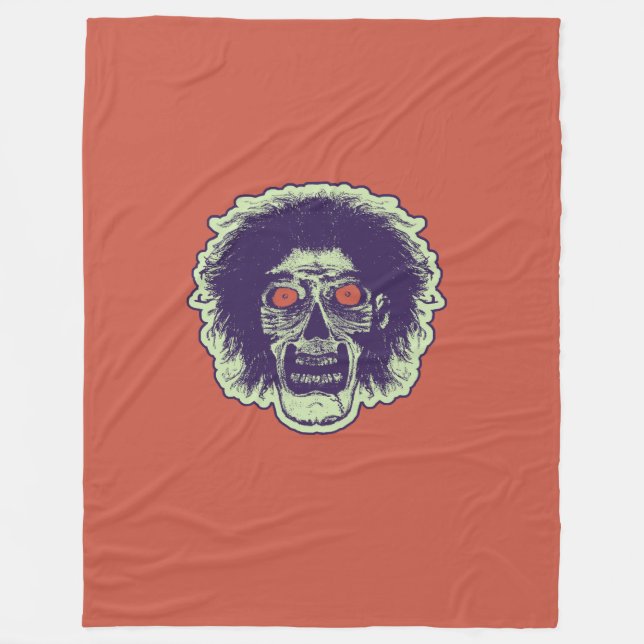 ZOMBIE Orange Eyes green Hair Fleece Blanket (Front)