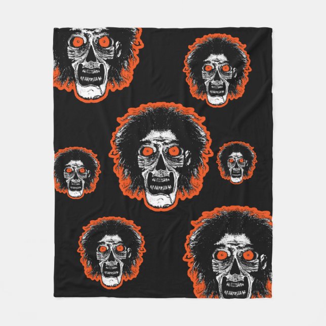 ZOMBIE - Orange Eyes Multi Face Fleece Blanket (Front)