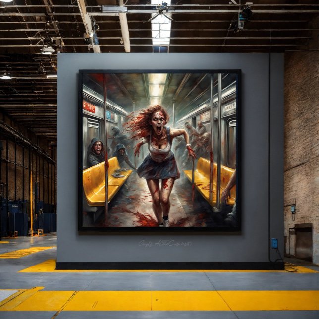 Zombie Outbreak On Train Canvas Print (Creator Uploaded)