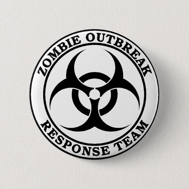 Zombie Outbreak Response Team (Biohazard) 2 Inch Round Button (Front)