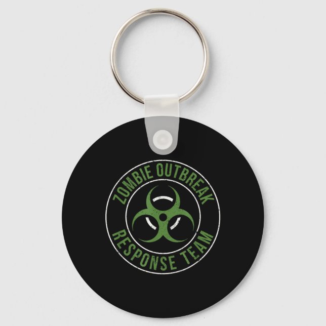 Zombie Outbreak Response Team Halloween Apocalypse Keychain (Front)