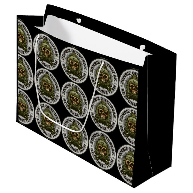 Zombie Outbreak Response Team Large Gift Bag (Front Angled)