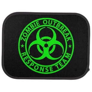 Zombie Outbreak Response Team Neon Green Car Mat