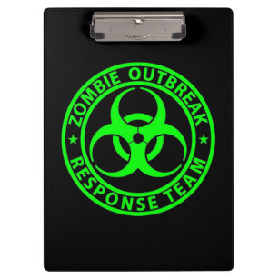 Zombie Outbreak Response Team Neon Green Clipboard