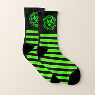 Zombie Outbreak Response Team Neon Green Socks