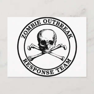 Zombie Outbreak Response Team (Skull Crossbones) Postcard