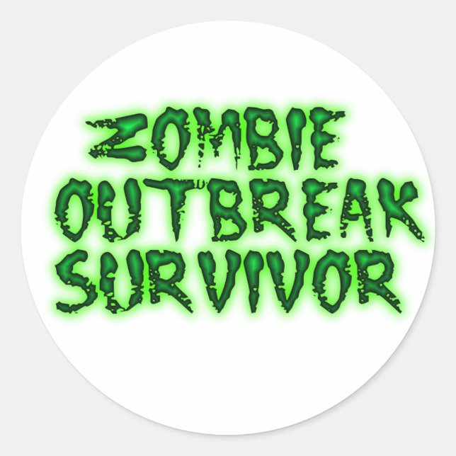 zombie outbreak survivor stickers (Front)