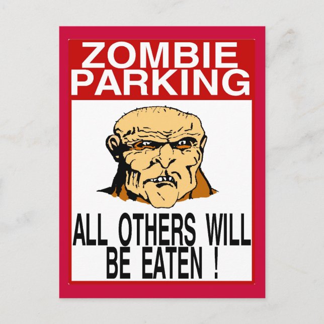 Zombie Parking Postcard (Front)
