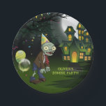 Zombie Party Birthday Halloween Paper Plate<br><div class="desc">Elevate your Zombie Party Birthday Halloween with a personalized touch! Customize the celebration by adding your kid's name and tailor the entire birthday decor for an unforgettable and uniquely spooky experience.</div>