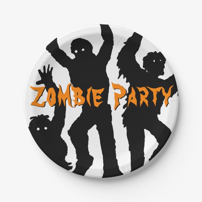 Zombie Party Halloween Party Paper Plate (Front)