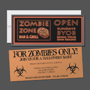 Zombie Party Invitations Bloody Marys On The House