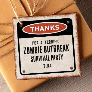 Zombie party thank you favour tags