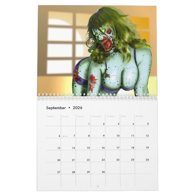 Zombie Pin-Up Calendar (Sep 2026)