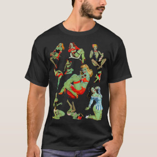 Zombie Pin Up Girl Halloween Sassy Cute Collage Ap T-Shirt