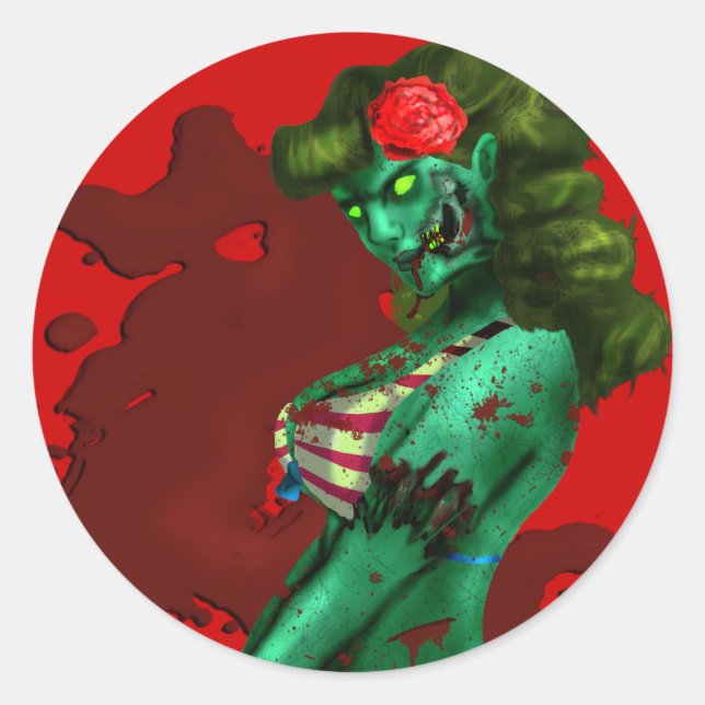 Zombie Pin-up Sticker (Front)