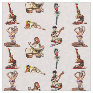 Zombie Pin Ups Fabric