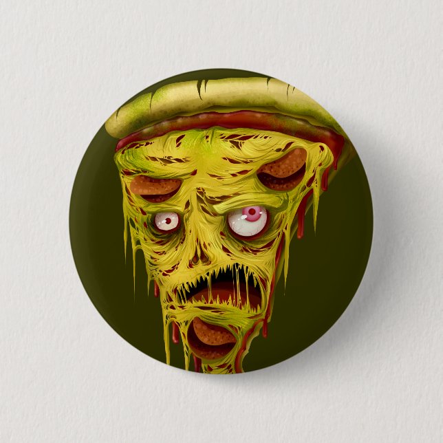 _zombie pizza 2 inch round button (Front)