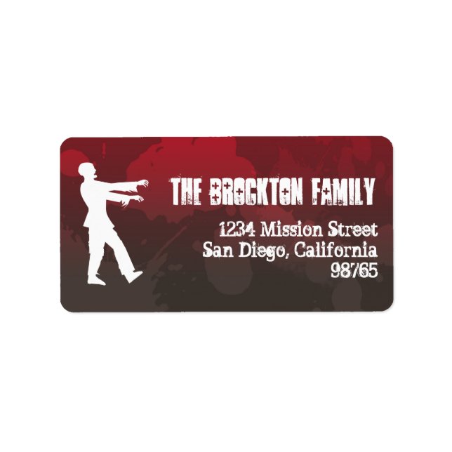 Zombie plague invasion red splatter gore Halloween Label (Front)