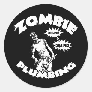 Zombie Plumbing Classic Round Sticker