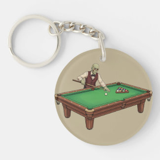 Zombie Pool Player Billiards original art Keychain