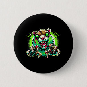 Zombie Prairie Dog Halloween Horror 2 Inch Round Button