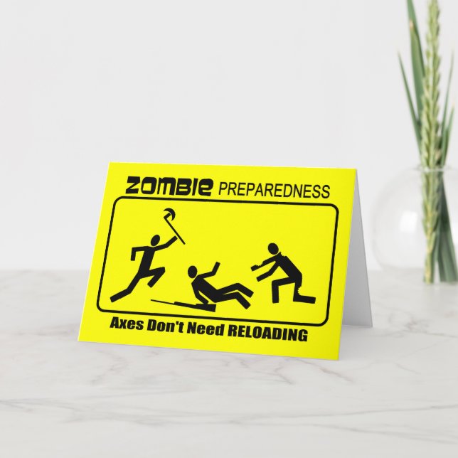 Zombie Preparedness Axes Reload Design Card (Front)