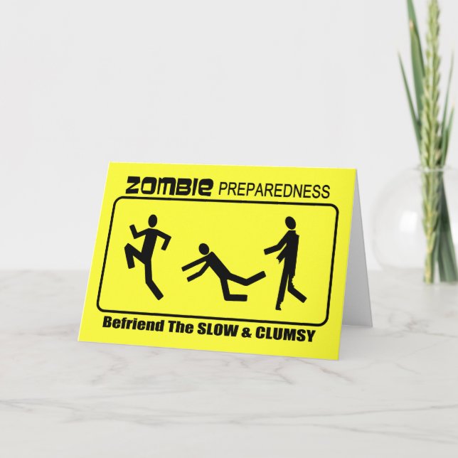 Zombie Preparedness Befriend Slow ALL COLOR Design Card (Front)