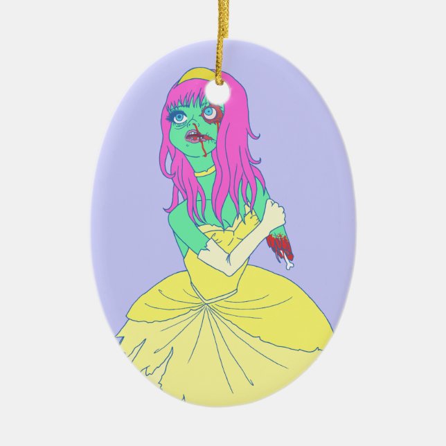 Zombie Princess Ceramic Ornament (Front)