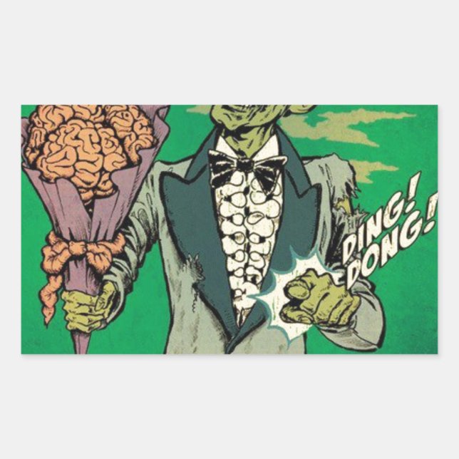 zombie prom date with brain roses sticker (Front)