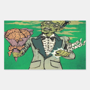 zombie prom date with brain roses sticker