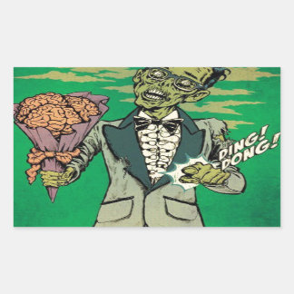 zombie prom date with brain roses sticker