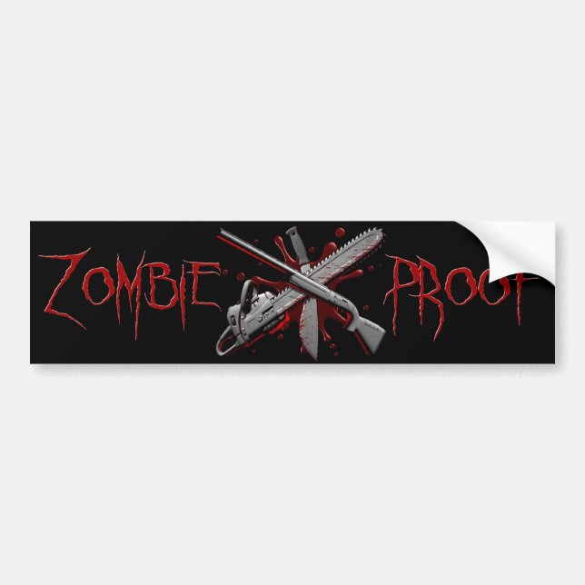 Zombie-Proof (Black) Bumper Sticker (Front)