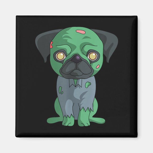 Zombie Pug Magnet (Front)