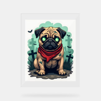 Zombie Pug Parade Acrylic Sign