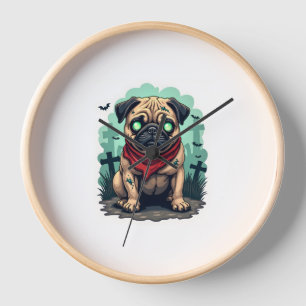 Zombie Pug Parade Clock