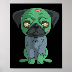 Zombie Pug Poster