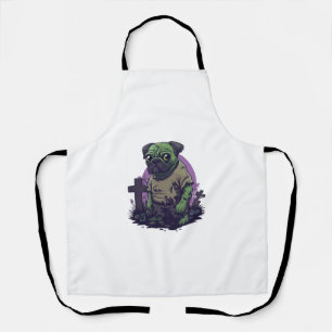 Zombie Pug � Undead Funny Halloween Dog Apron