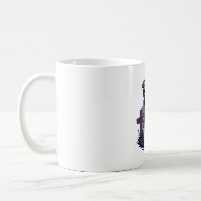 Zombie Pug – Undead Funny Halloween Dog Coffee Mug (Left)