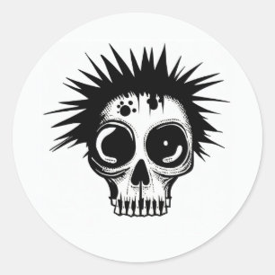 'ZOMBIE PUNK SKULL' Sticker