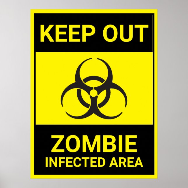 Zombie Quarantine Halloween prop Poster (Front)