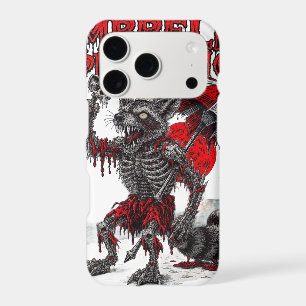 Zombie Raccoon holding Skull & Umbrella Macabre 